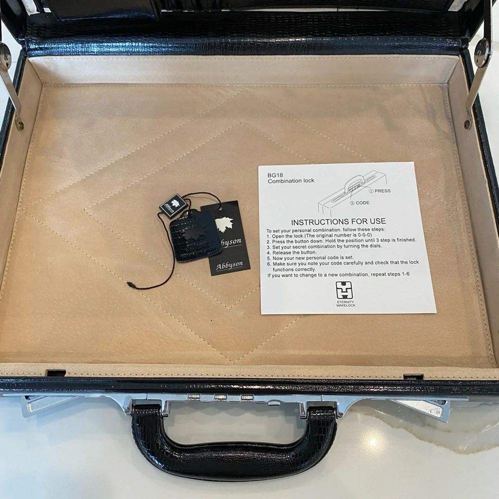 Abbyson Black Leather Briefcase